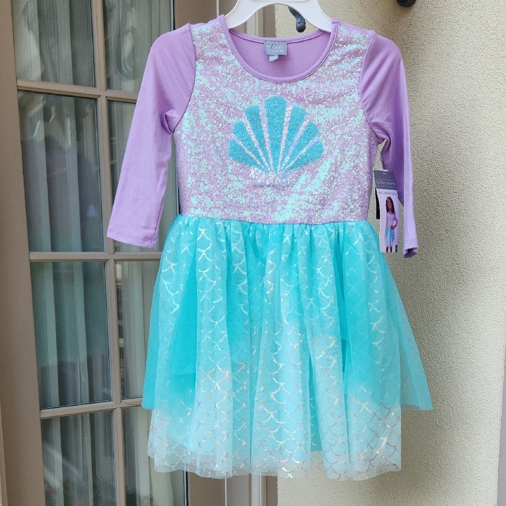 Mermaid Princess Dress Sparkly Sequin Costume - Purple & Aqua.  New With Tags!